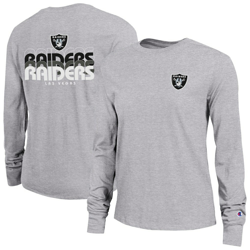 Las Vegas Raiders Champion Women's Core Long-Sleeve T-Shirt - Heather Gray outlet