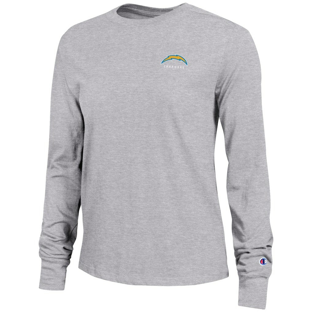Los Angeles Chargers Champion Women's Core Long-Sleeve T-Shirt - Heather Gray discount