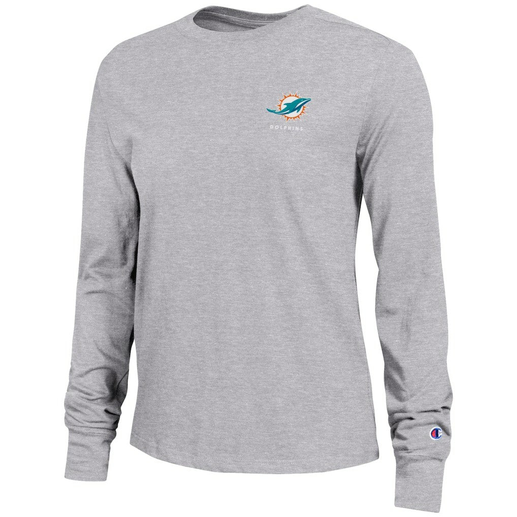 Miami Dolphins Champion Women's Core Long-Sleeve T-Shirt - Heather Gray on sale