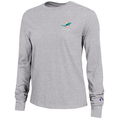 Miami Dolphins Champion Women's Core Long-Sleeve T-Shirt - Heather Gray on sale