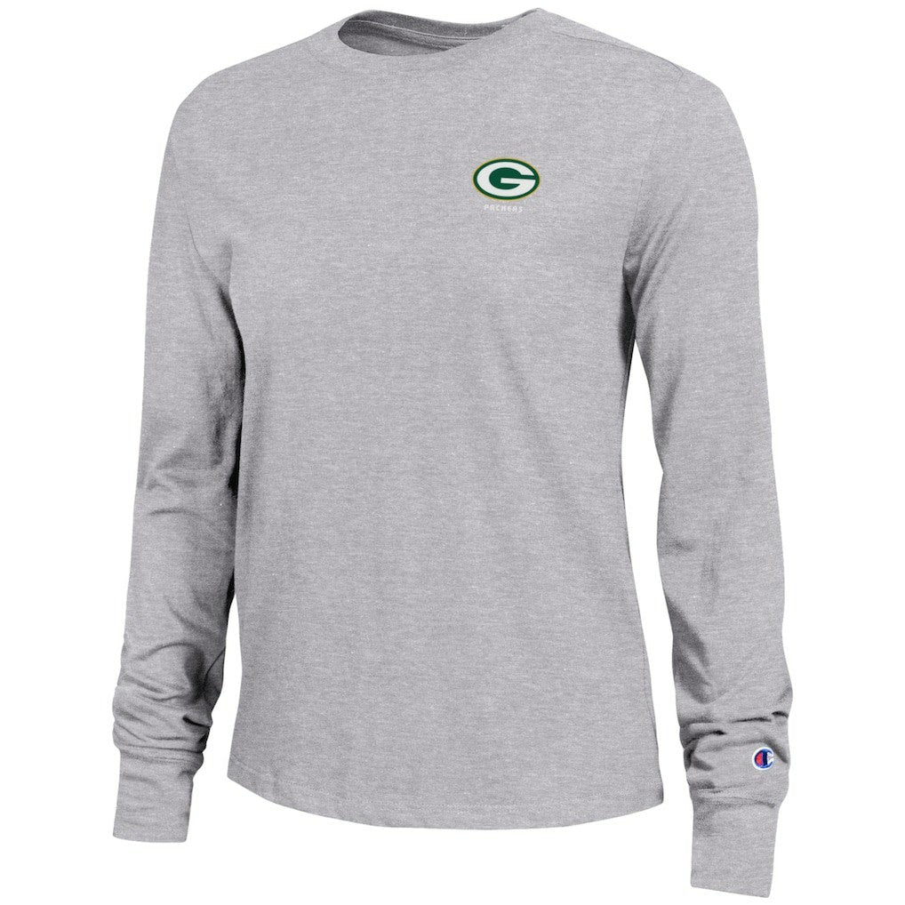 Green Bay Packers Champion Women's Core Long-Sleeve T-Shirt - Heather Gray on sale