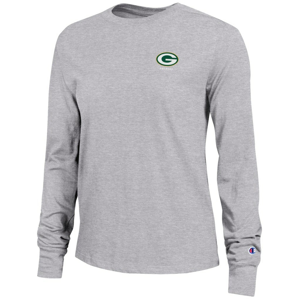 Green Bay Packers Champion Women's Core Long-Sleeve T-Shirt - Heather Gray on sale