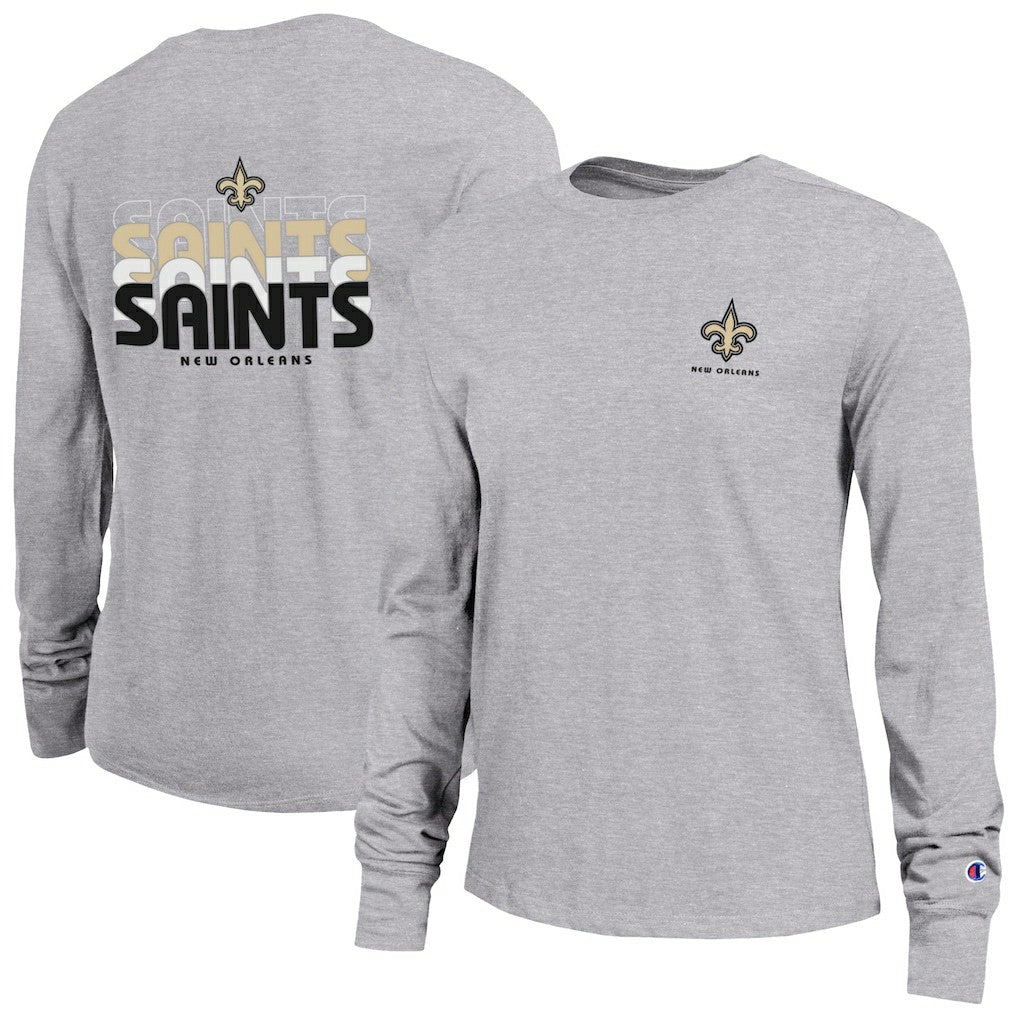 New Orleans Saints Champion Women's Core Long-Sleeve T-Shirt - Heather Gray on sale