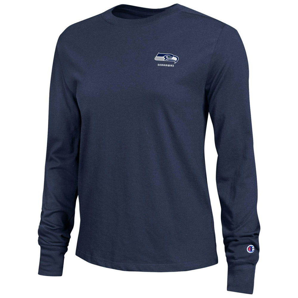 Seattle Seahawks Champion Women's Core Long-Sleeve T-Shirt - College Navy for sale
