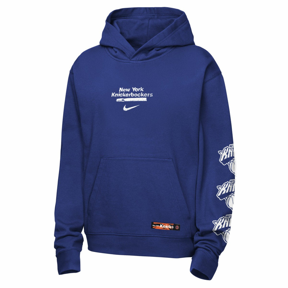 New York Knicks Youth Courtside Club Premiere Hoodie - Blue | Nike shop