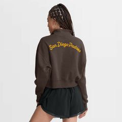 San Diego Padres Women's Primetime Phoenix Fleece Half-Zip Sweatshirt - Brown | Nike