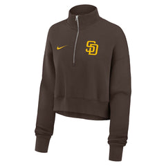 San Diego Padres Women's Primetime Phoenix Fleece Half-Zip Sweatshirt - Brown | Nike