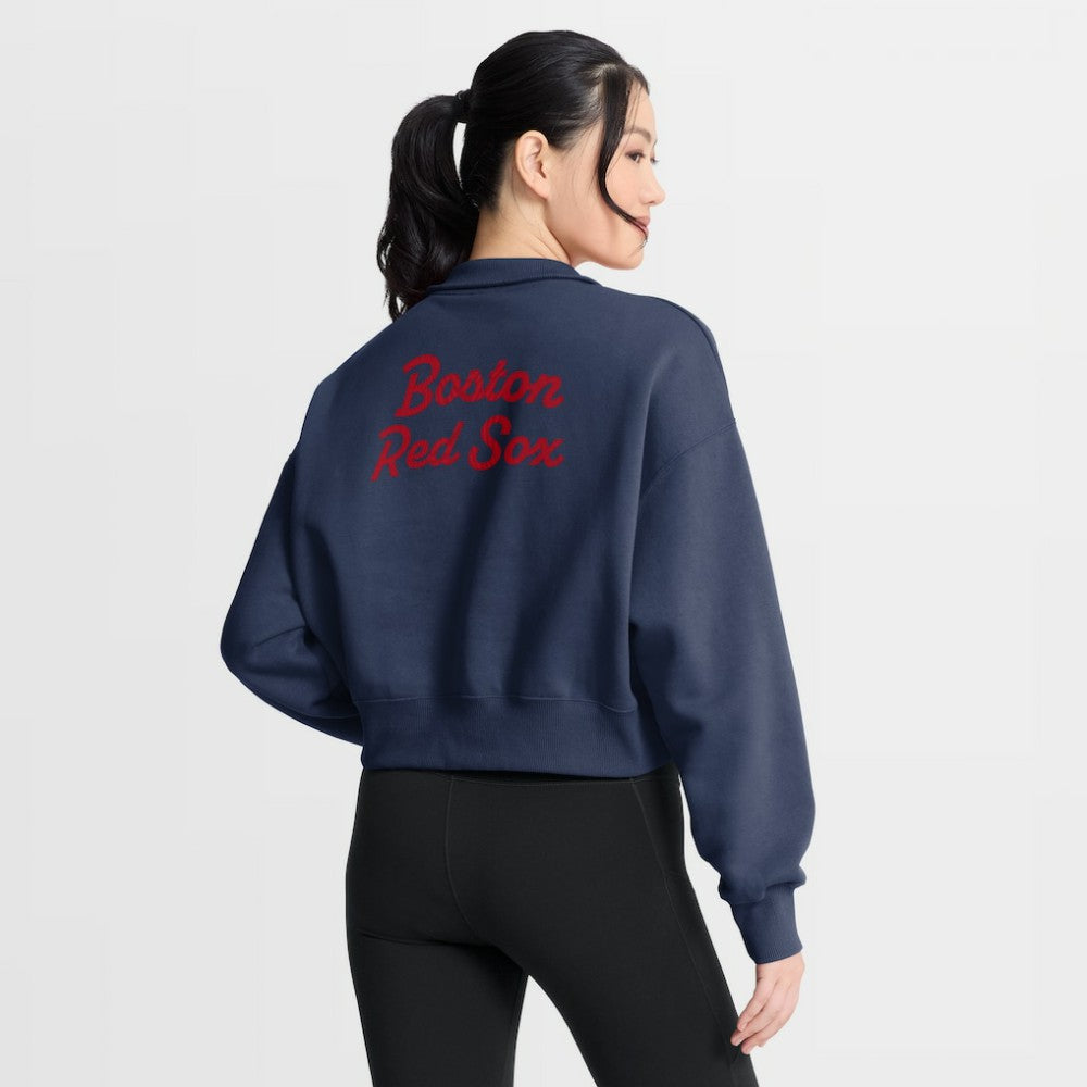 Boston Red Sox Women's Primetime Phoenix Fleece Half-Zip Sweatshirt - Navy | Nike
