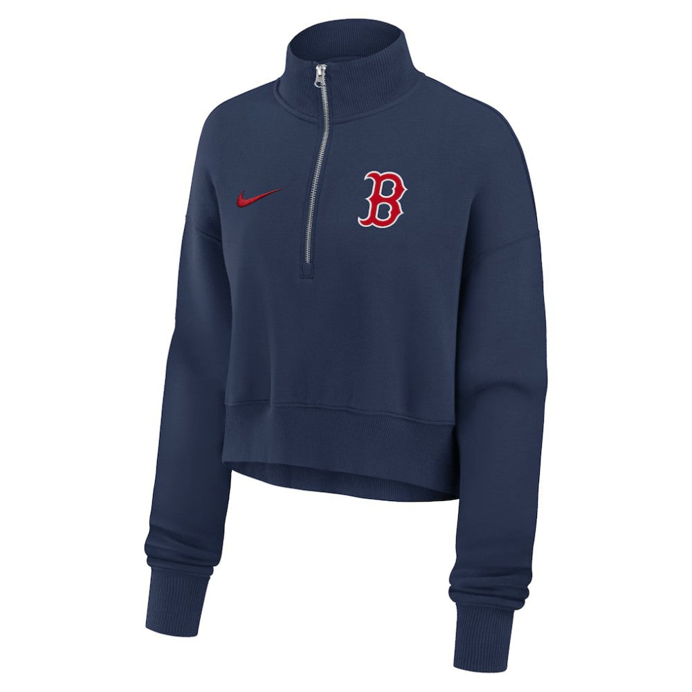 Boston Red Sox Women's Primetime Phoenix Fleece Half-Zip Sweatshirt - Navy | Nike