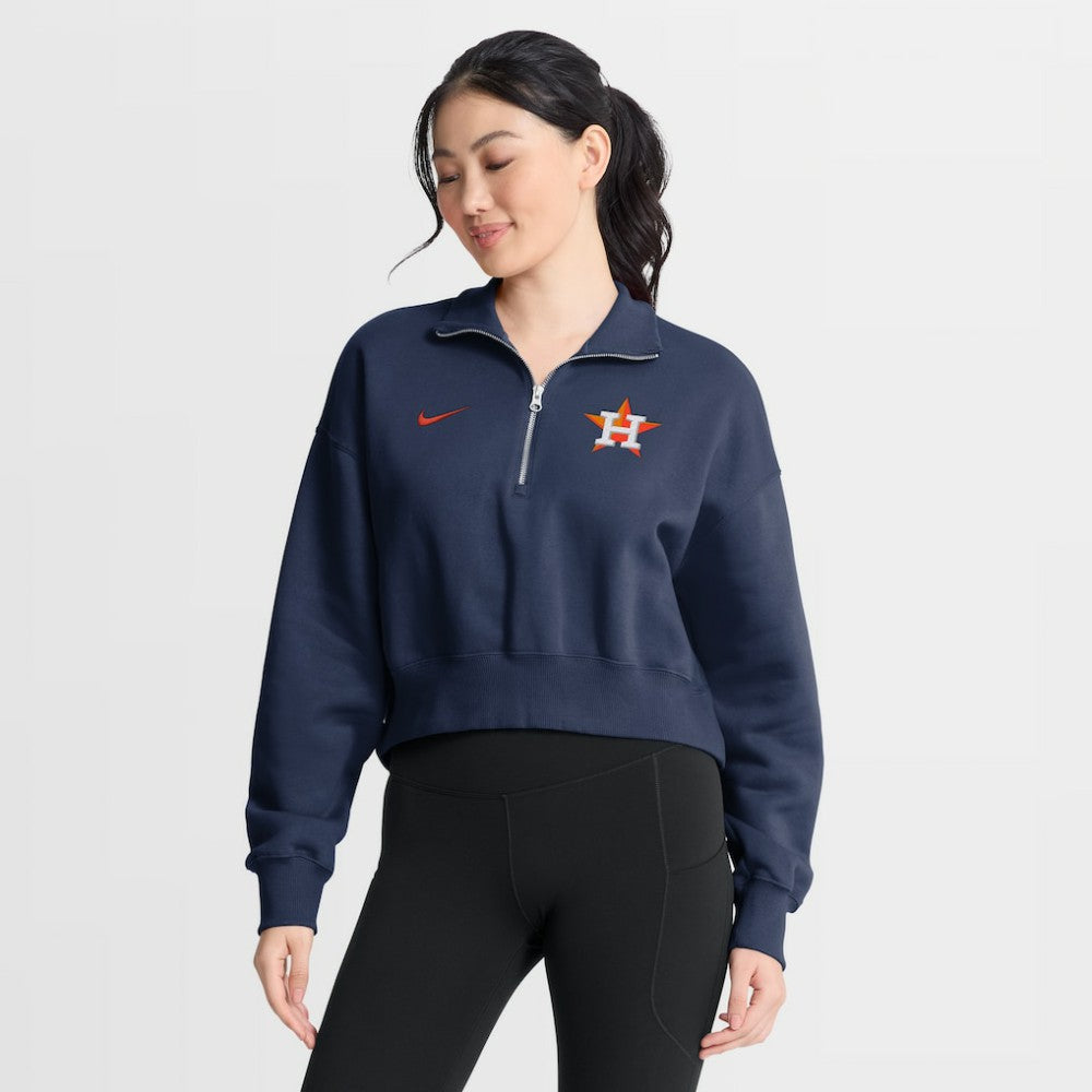 Houston Astros Women's Primetime Phoenix Fleece Half-Zip Sweatshirt - Navy | Nike
