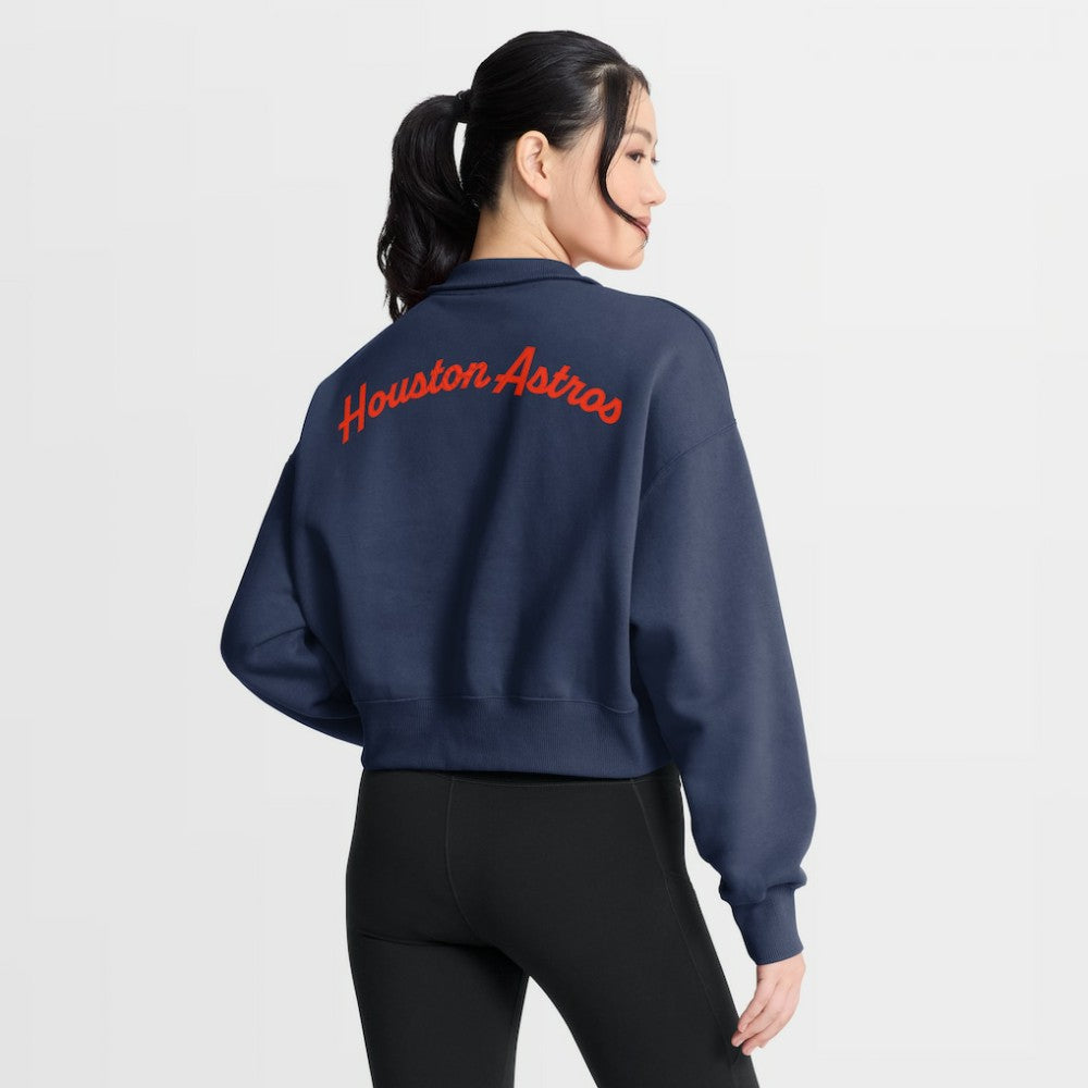 Houston Astros Women's Primetime Phoenix Fleece Half-Zip Sweatshirt - Navy | Nike