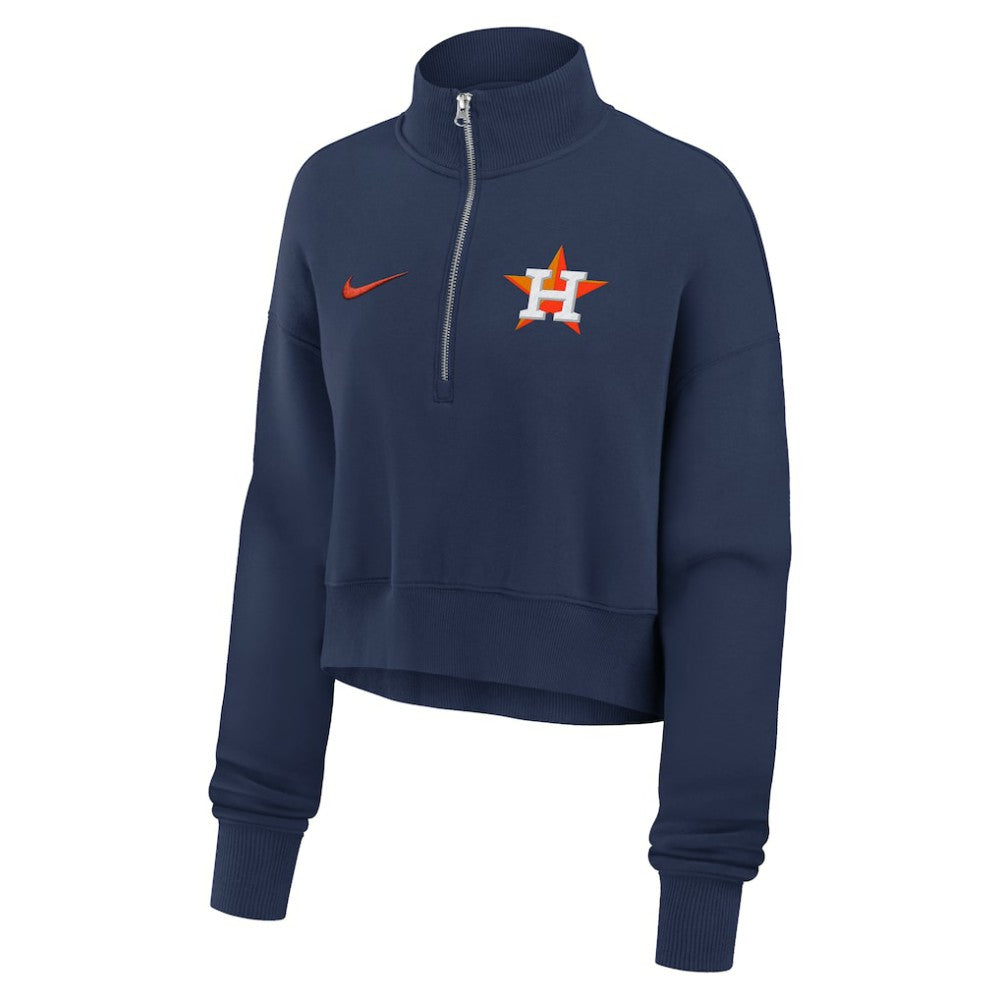 Houston Astros Women's Primetime Phoenix Fleece Half-Zip Sweatshirt - Navy | Nike