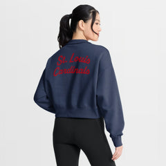 St. Louis Cardinals Women's Primetime Phoenix Fleece Half-Zip Sweatshirt - Navy | Nike