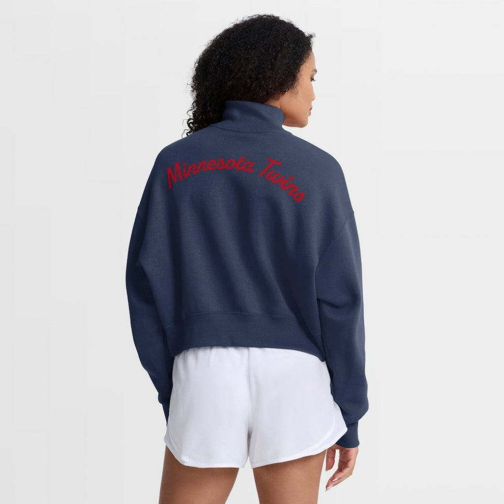 Minnesota Twins Women's Primetime Phoenix Fleece Half-Zip Sweatshirt - Navy | Nike
