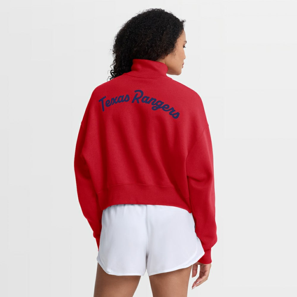 Texas Rangers Women's Primetime Phoenix Fleece Half-Zip Sweatshirt - Red | Nike