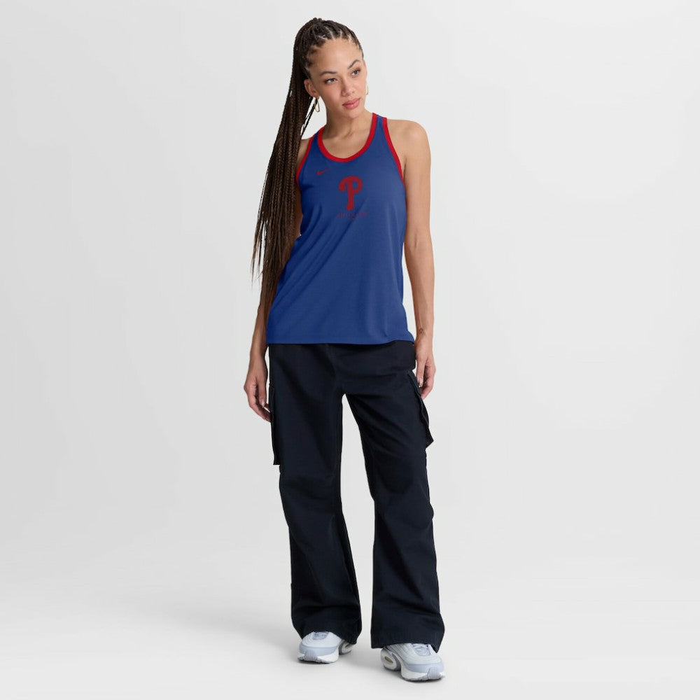 Philadelphia Phillies Women's Tri-Blend Dri-FIT Racerback Tank Top - Royal | Nike