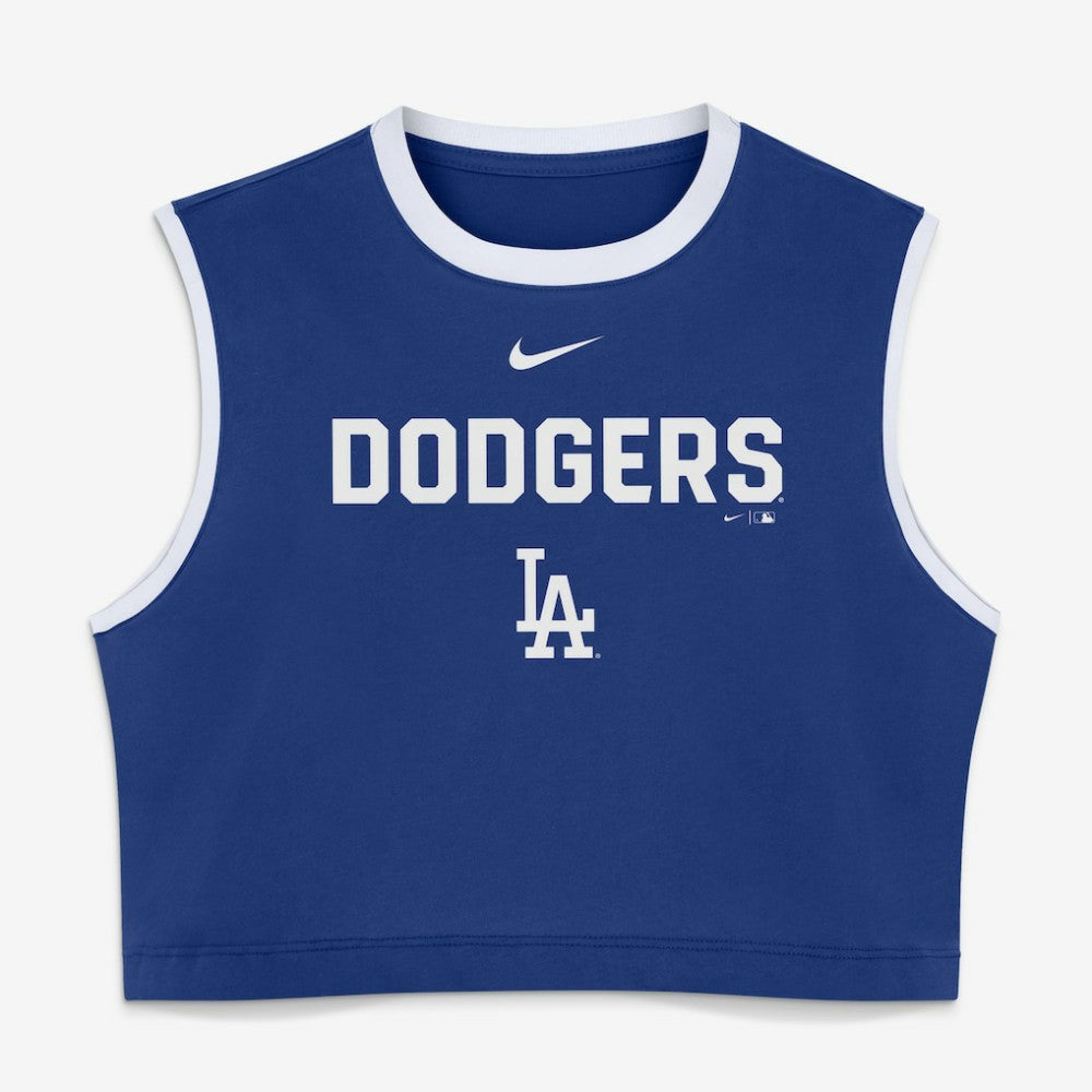 Los Angeles Dodgers Women's Primetime Loose Dri-FIT Cropped Tank Top - Royal | Nike