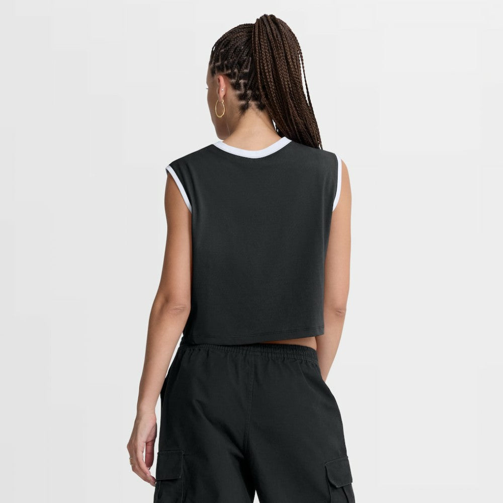 Los Angeles Dodgers Women's Primetime Loose Dri-FIT Cropped Tank Top - Black | Nike
