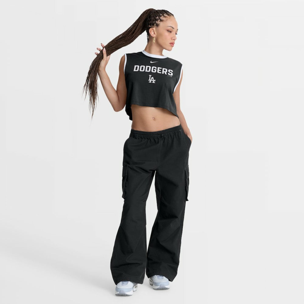 Los Angeles Dodgers Women's Primetime Loose Dri-FIT Cropped Tank Top - Black | Nike