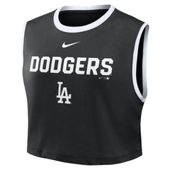 Los Angeles Dodgers Women's Primetime Loose Dri-FIT Cropped Tank Top - Black | Nike