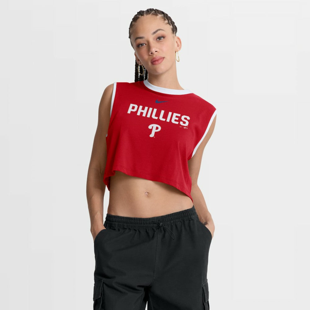 Philadelphia Phillies Women's Primetime Loose Dri-FIT Cropped Tank Top - Red | Nike