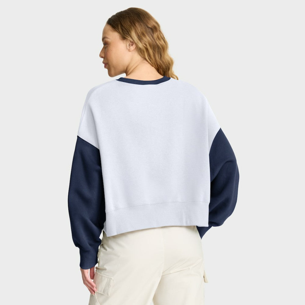 Detroit Tigers Women's Oversized High Hip Fleece Sweatshirt - White/Navy | Nike