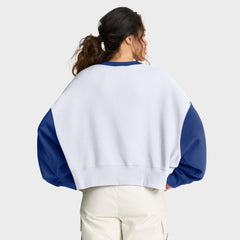 Los Angeles Dodgers Women's Oversized High Hip Fleece Sweatshirt - White/Royal | Nike