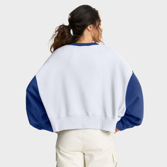 Chicago Cubs Women's Oversized High Hip Fleece Sweatshirt - White/Royal | Nike