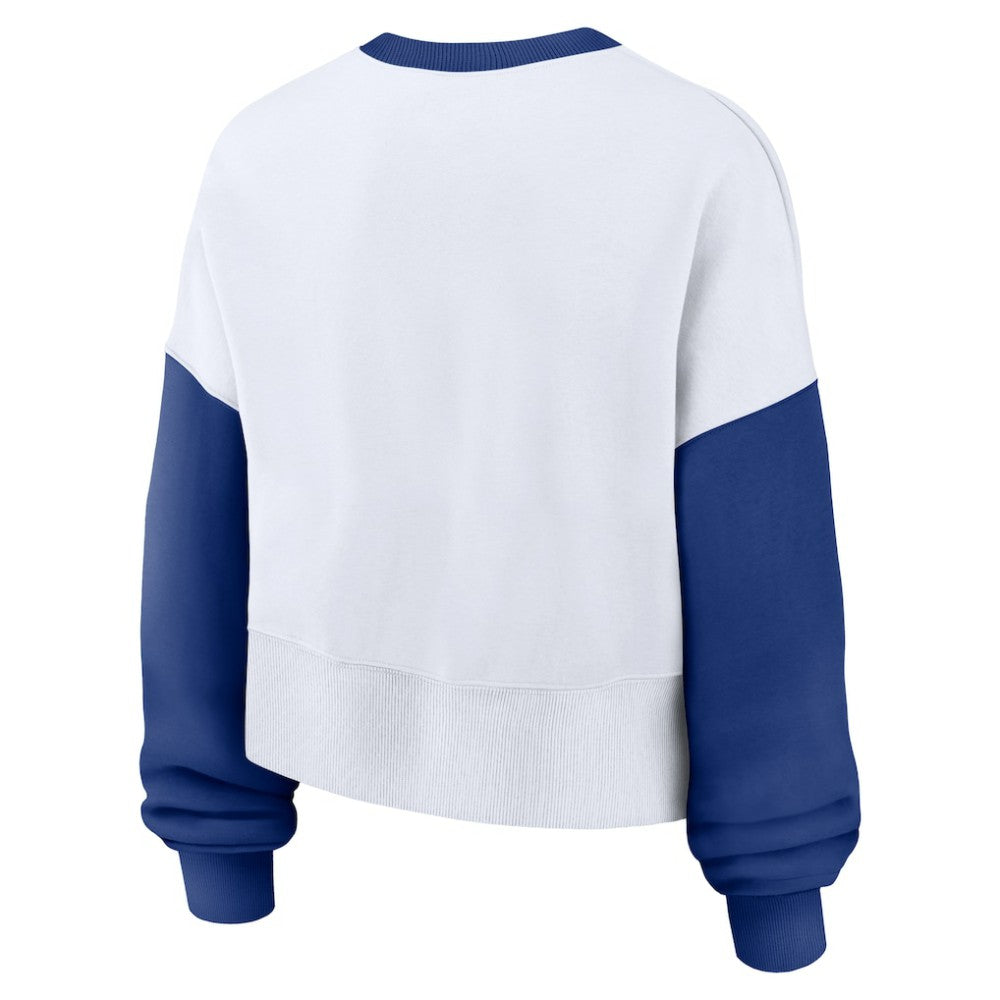 Chicago Cubs Women's Oversized High Hip Fleece Sweatshirt - White/Royal | Nike