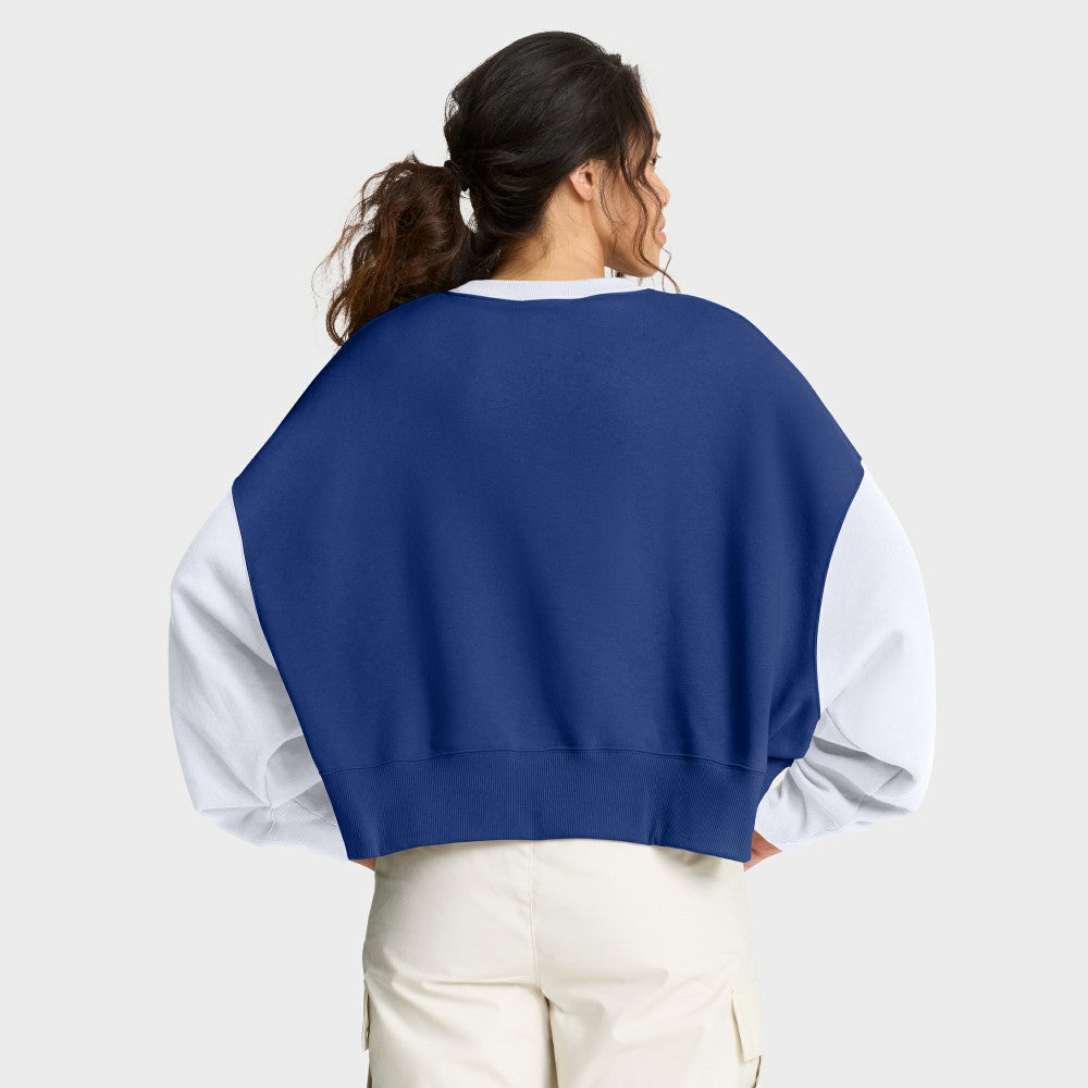 New York Mets Women's Oversized High Hip Fleece Sweatshirt - Royal/White | Nike
