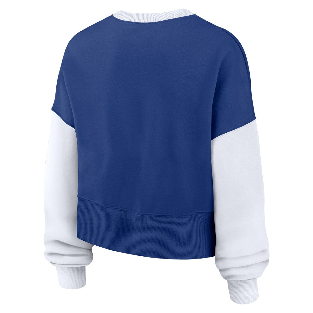 New York Mets Women's Oversized High Hip Fleece Sweatshirt - Royal/White | Nike