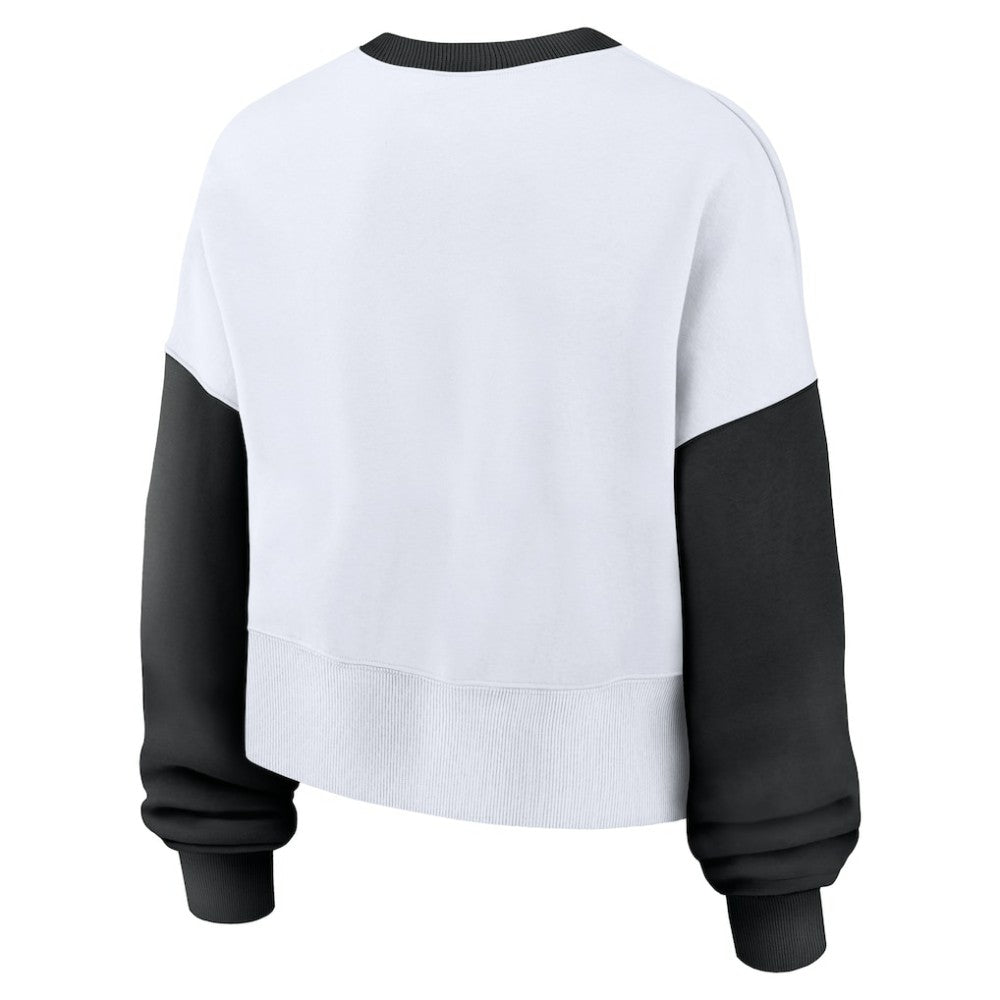 Baltimore Orioles Women's Oversized High Hip Fleece Sweatshirt - White/Black | Nike