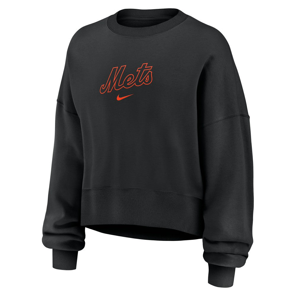 New York Mets Women's Oversized Primetime Sweatshirt - Black | Nike