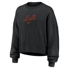 New York Mets Women's Oversized Primetime Sweatshirt - Black | Nike