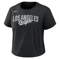 Los Angeles Dodgers Women's Mod Cropped T-Shirt - Black | Nike
