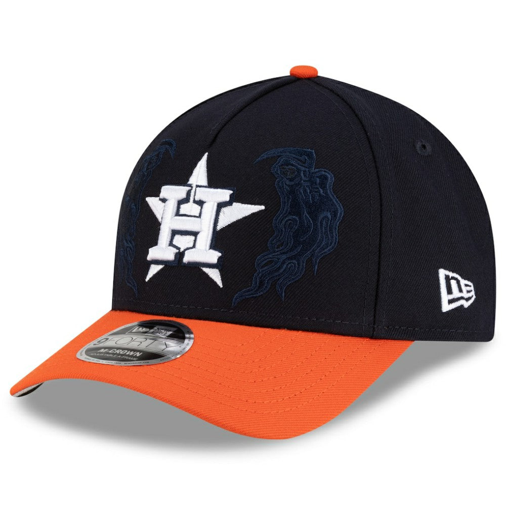 Houston Astros x Warren Lotas 9FORTY A-Frame M-Crown Adjustable Hat - Navy/Orange | New Era