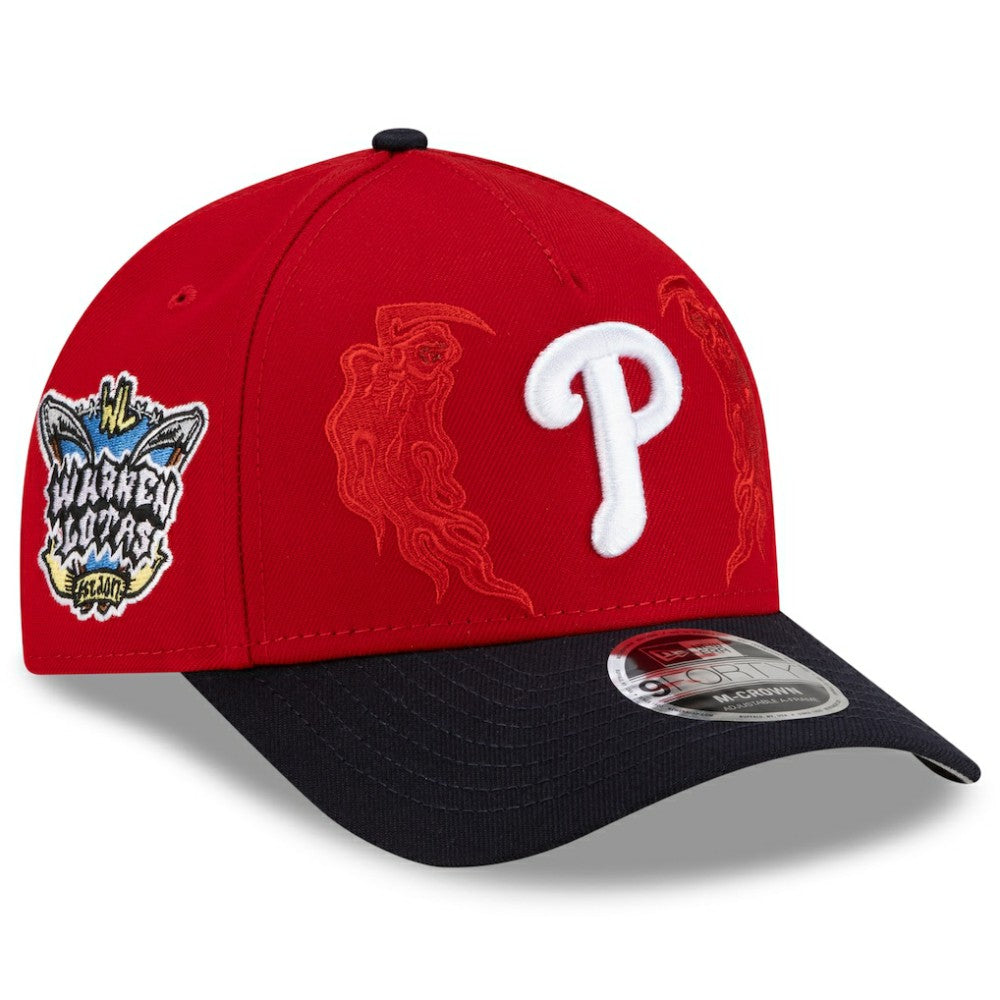 Philadelphia Phillies x Warren Lotas 9FORTY A-Frame M-Crown Adjustable Hat - Red/Navy | New Era