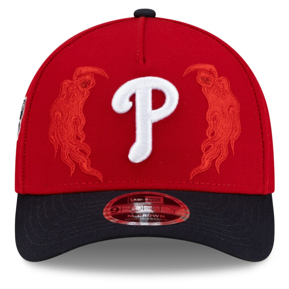 Philadelphia Phillies x Warren Lotas 9FORTY A-Frame M-Crown Adjustable Hat - Red/Navy | New Era