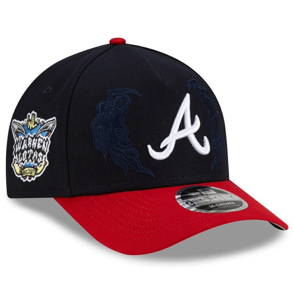 Atlanta Braves x Warren Lotas 9FORTY A-Frame M-Crown Adjustable Hat - Navy/Red | New Era