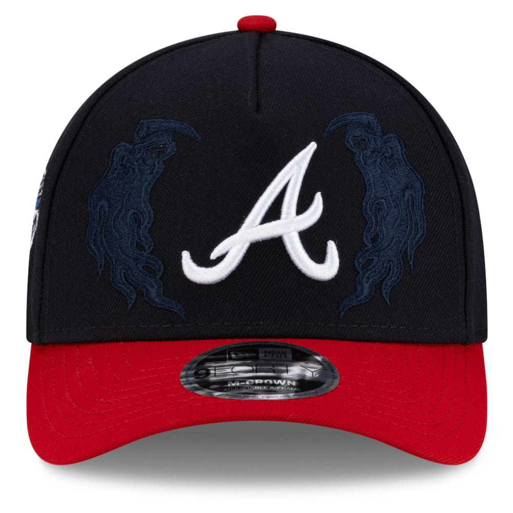 Atlanta Braves x Warren Lotas 9FORTY A-Frame M-Crown Adjustable Hat - Navy/Red | New Era