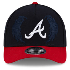Atlanta Braves x Warren Lotas 9FORTY A-Frame M-Crown Adjustable Hat - Navy/Red | New Era