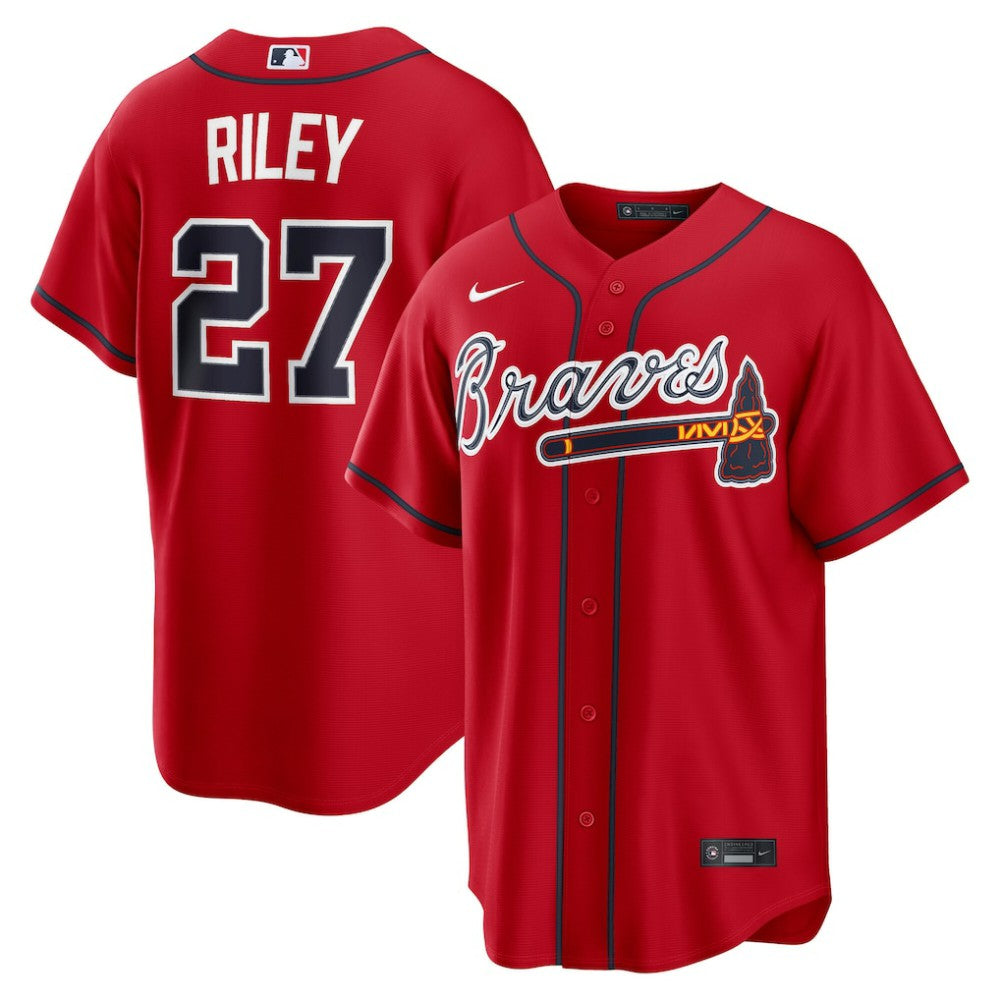Austin Riley Atlanta Braves Alternate 2 Replica Jersey - Red | Nike