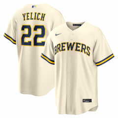 Christian Yelich Milwaukee Brewers Home Replica Jersey - Cream | Nike