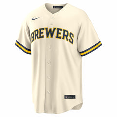 Christian Yelich Milwaukee Brewers Home Replica Jersey - Cream | Nike