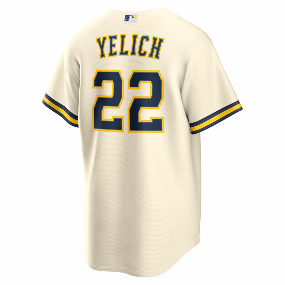 Christian Yelich Milwaukee Brewers Home Replica Jersey - Cream | Nike
