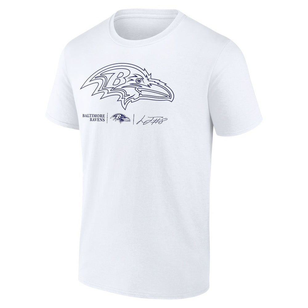 Lamar Jackson Baltimore Ravens Tonal Name & Number T-Shirt - White on sale