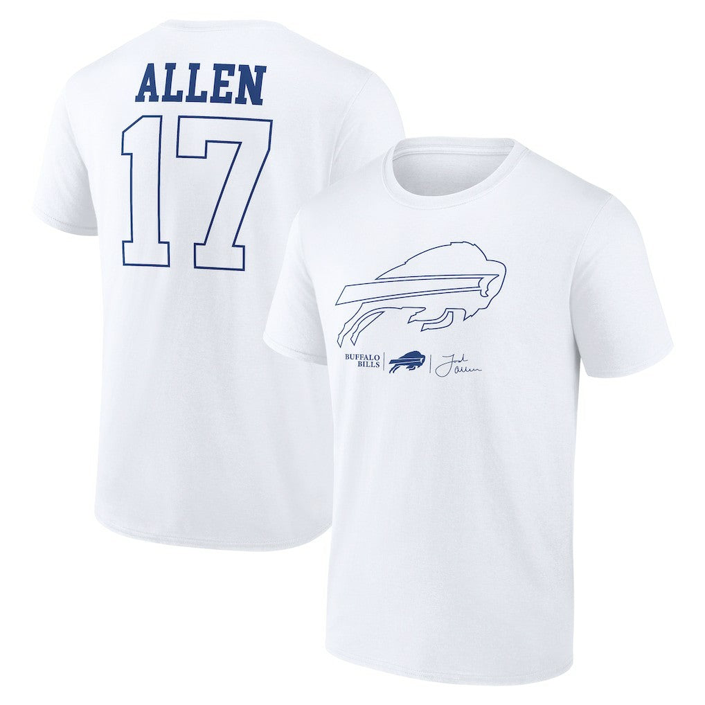 Josh Allen Buffalo Bills Tonal Name & Number T-Shirt - White sale