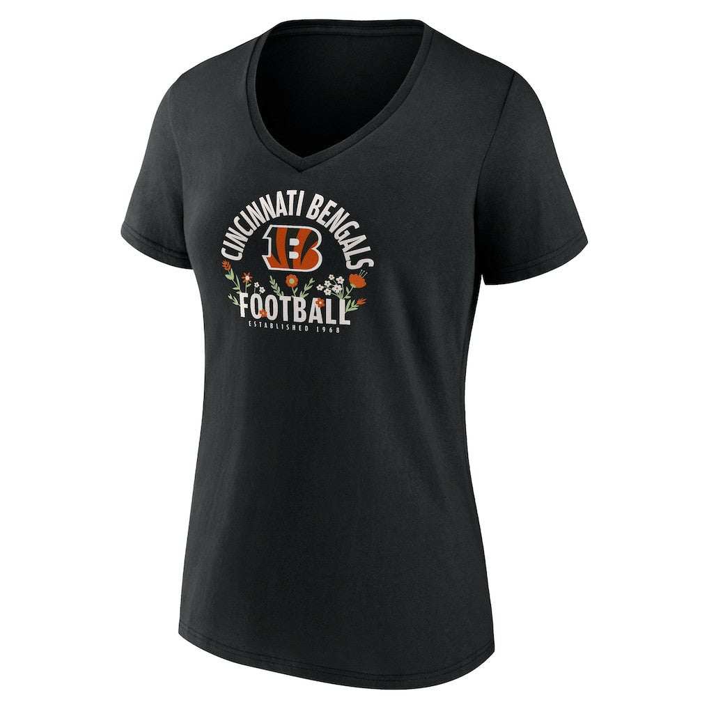 Joe Burrow Cincinnati Bengals Women's Floral Name & Number V-Neck T-Shirt - Black outlet