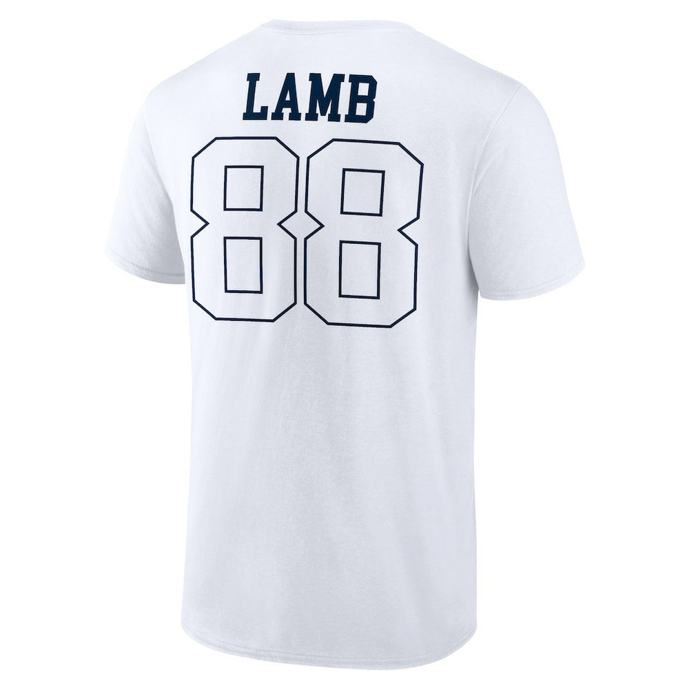 CeeDee Lamb Dallas Cowboys Tonal Name & Number T-Shirt - White on sale