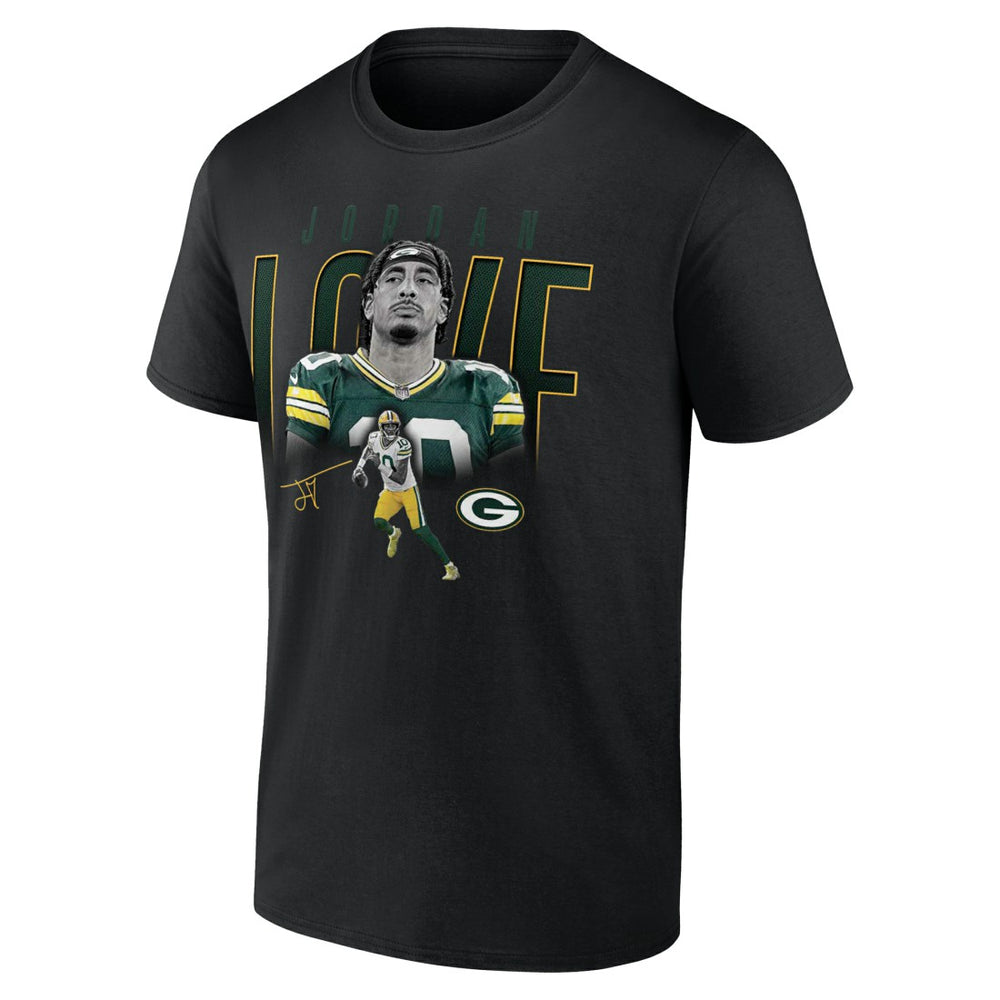 Jordan Love Green Bay Packers Humble Shadow Player T-Shirt - Black on sale